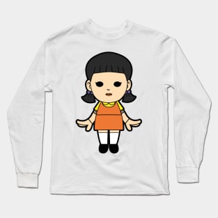 Squid Game Giant Doll Girl Statue Long Sleeve T-Shirt